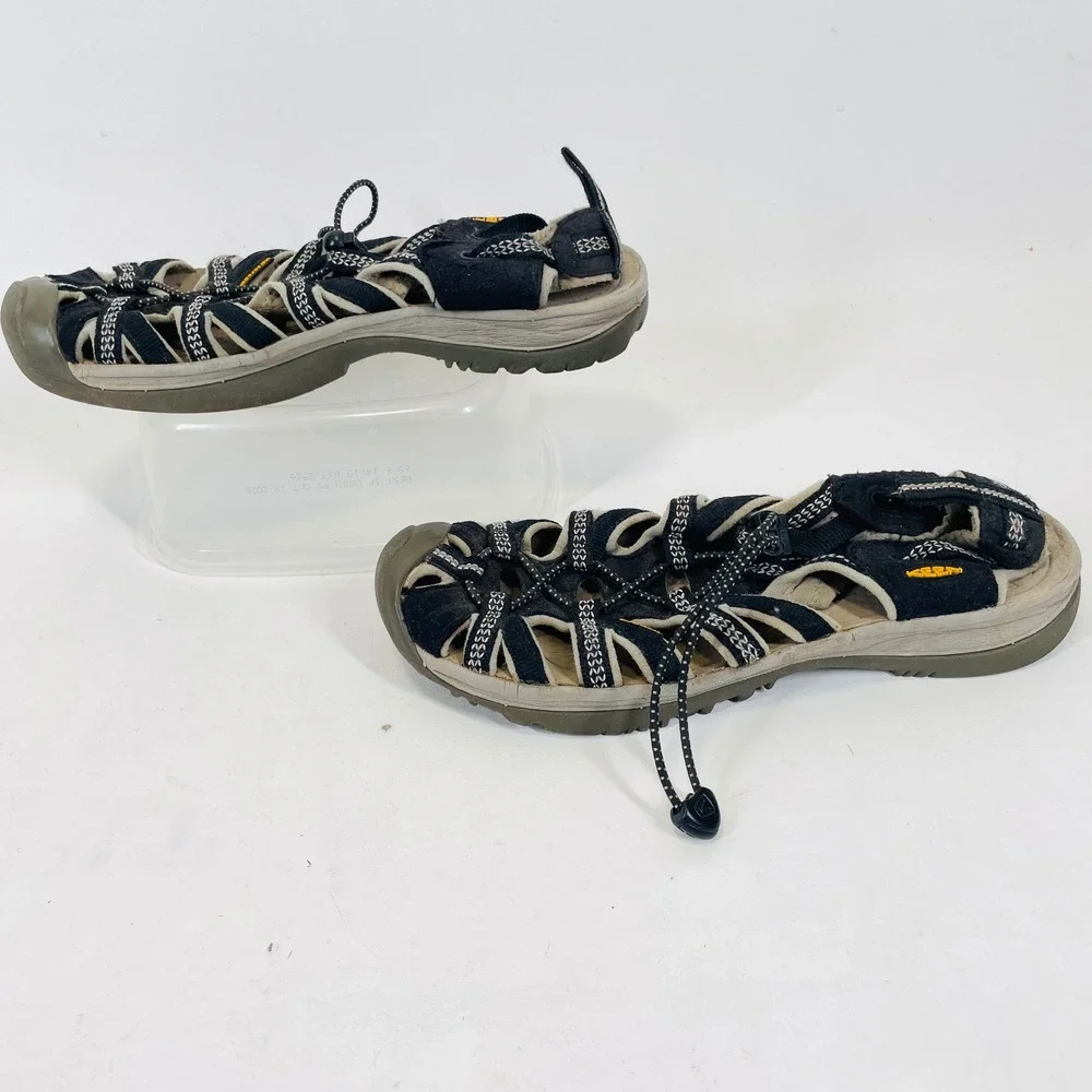 Keen Whisper Womens 10 Black Gray Waterproof Hiking Sport Sandals 1012229